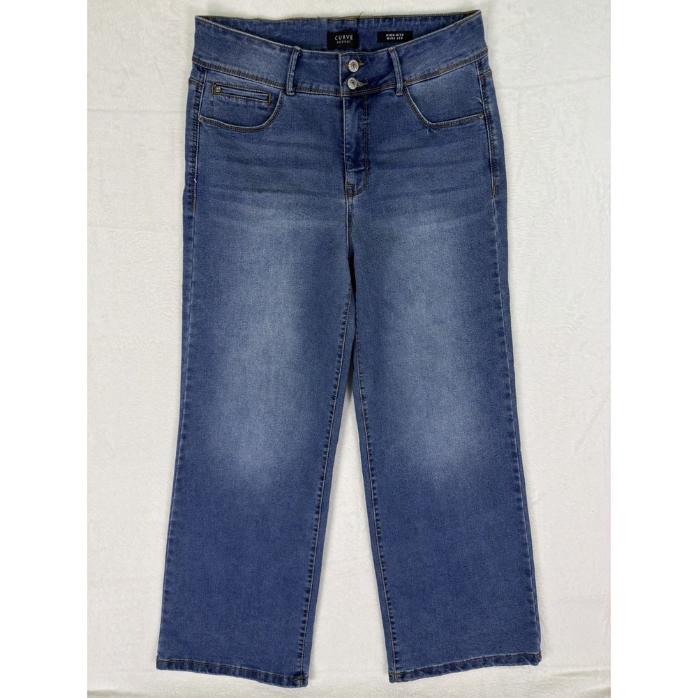 Curve Appeal Mid Blue Wide Leg Jeans -